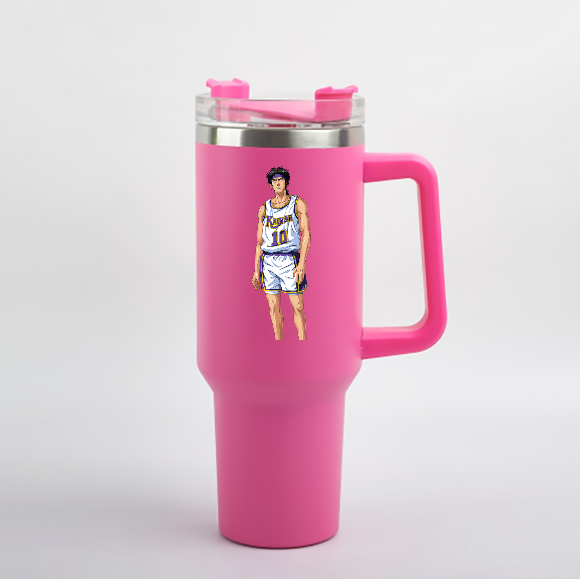 （画像用） SLAM DUNK／スラムダンク 1200mL車用タンブラー - クリスタルステッカー（プラスチックストロー付き）